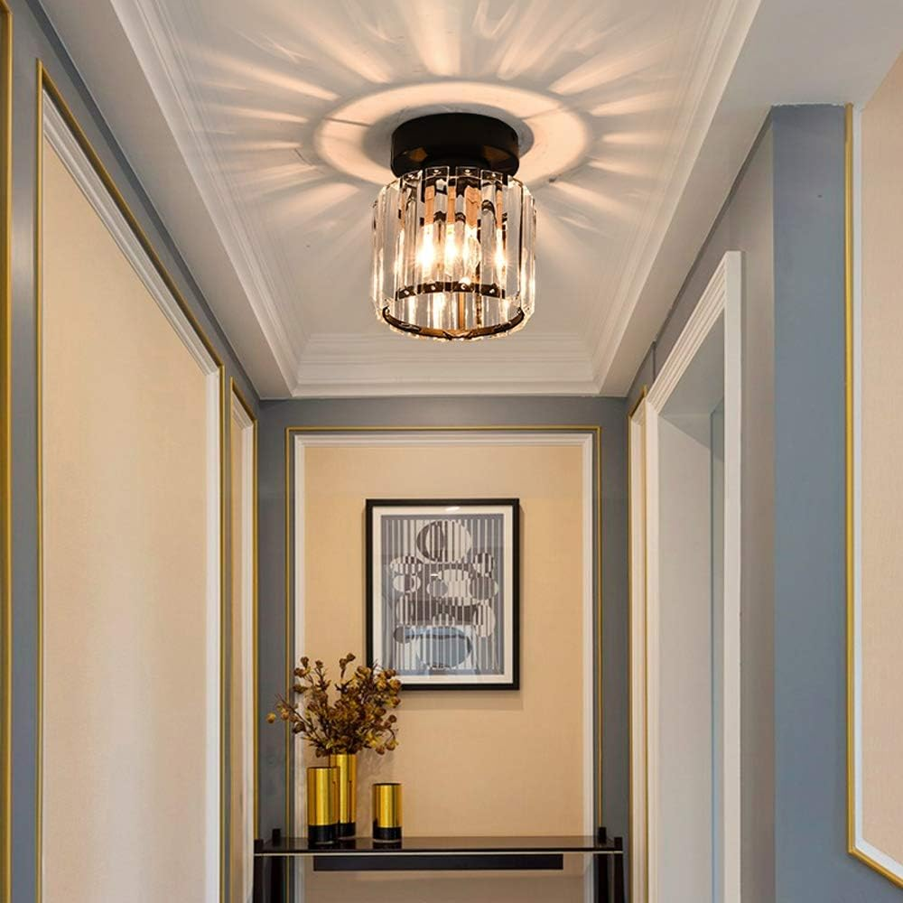 Glass Ceiling Light with Striped Shade