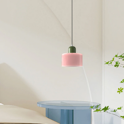 Small Glass Pendant Lamp in Bauhaus Style