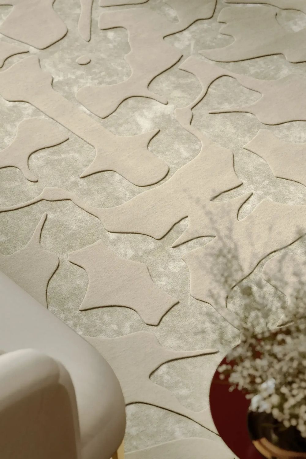 Bordeaux wool rug for living room elegant