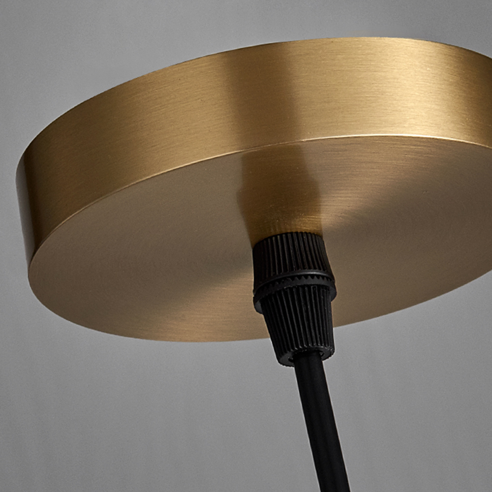 Antique Ribbed Brass Pendant Light