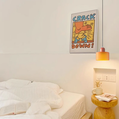 Small Glass Pendant Lamp in Bauhaus Style