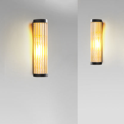 Modern Semi-Cylindrical Metal/Glass Outdoor Wall Lamp