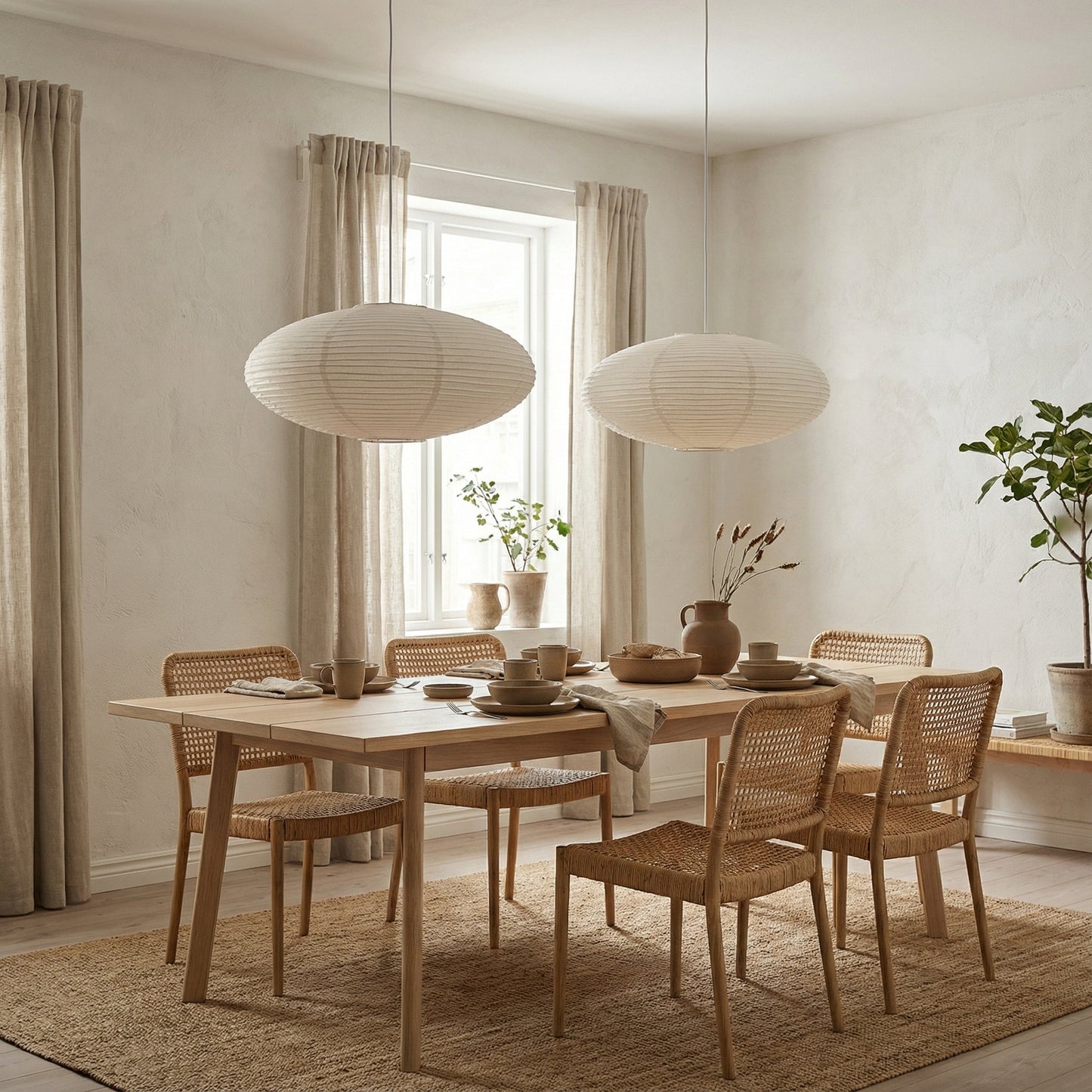 Minimalist paper pendant lamp