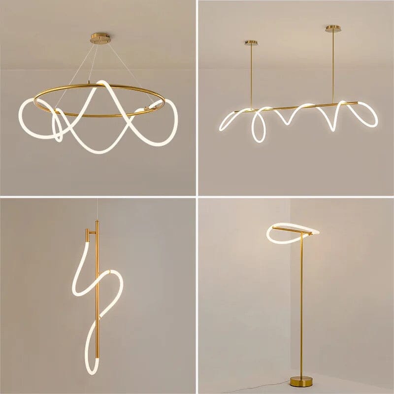 Shiny Gold Ceiling Chandelier