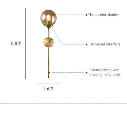 Golden Glass Wall Sconce Light