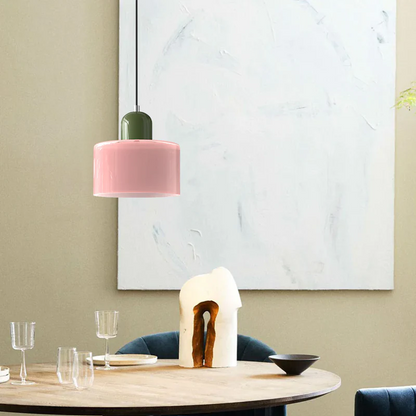 Small Glass Pendant Lamp in Bauhaus Style