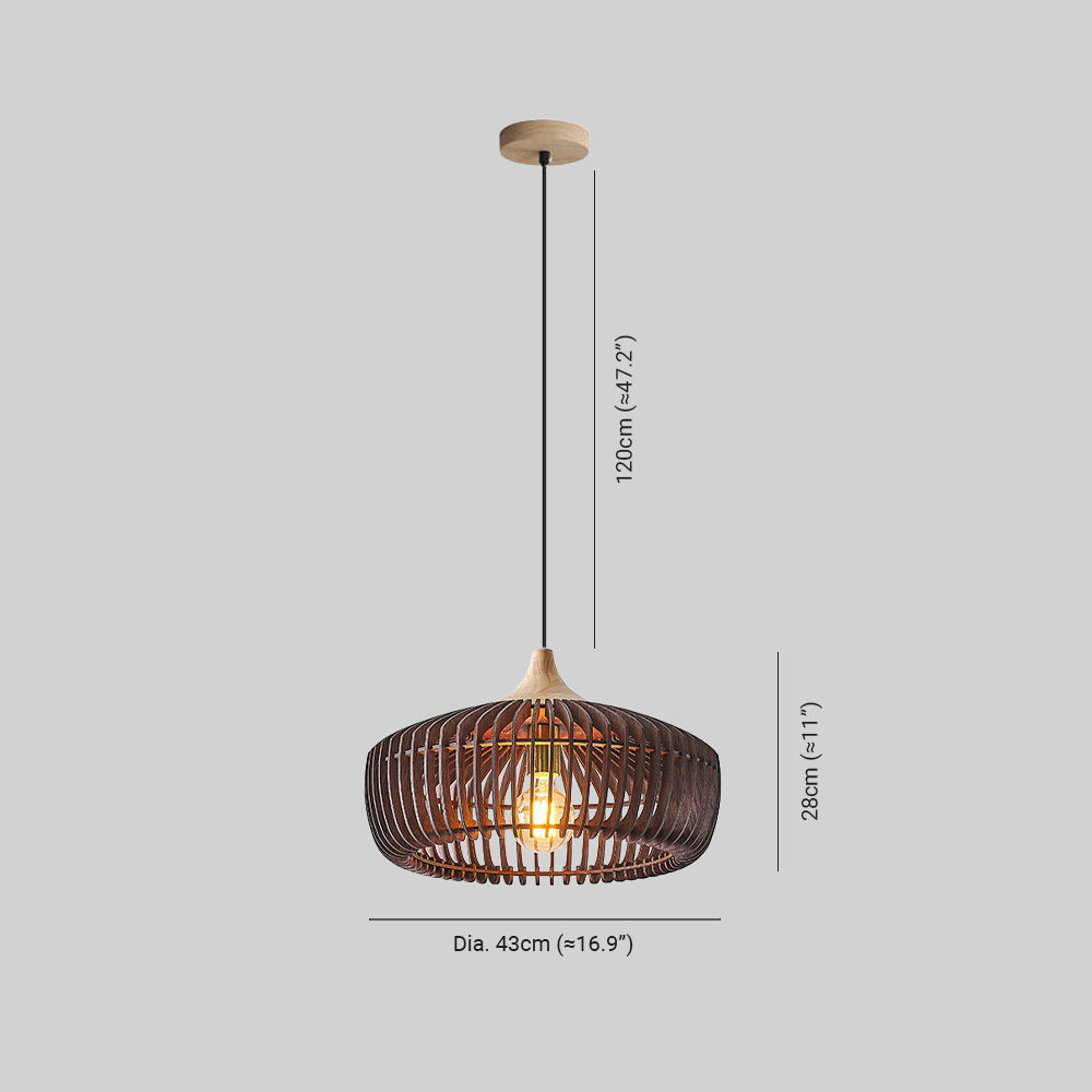 Nordic Wooden Dome Pendant Light