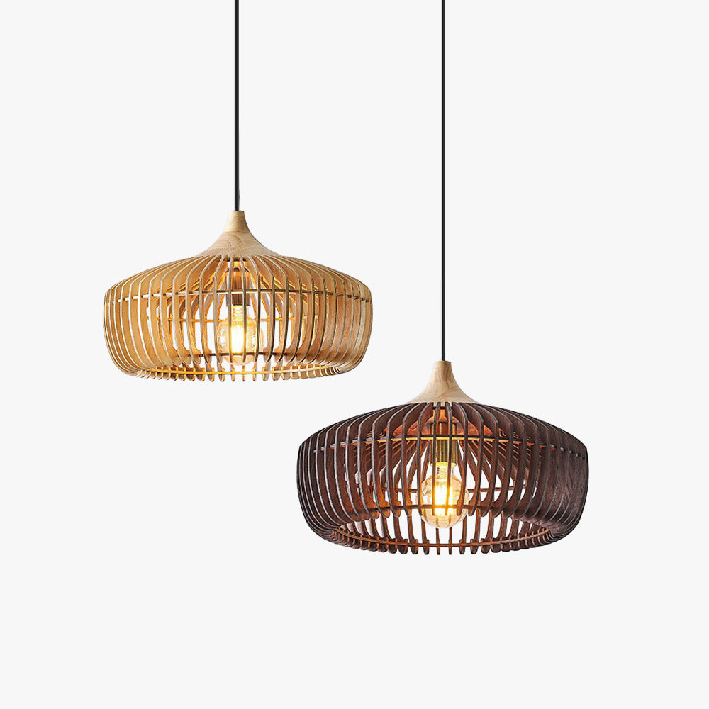Nordic Wooden Dome Pendant Light