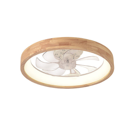 Japanese Wood Flush Mount Ceiling Fan Light