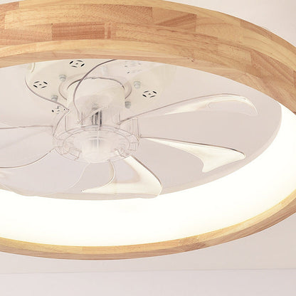Japanese Wood Flush Mount Ceiling Fan Light