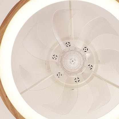 Japanese Wood Flush Mount Ceiling Fan Light
