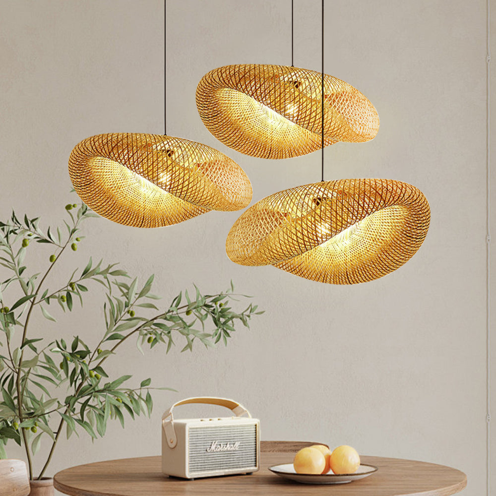 Natural bamboo pendant light design