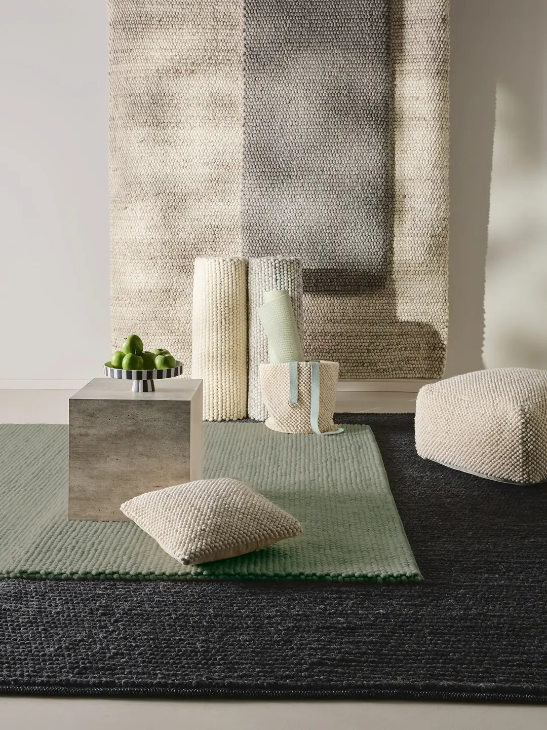 Handwoven wool rug Bubble