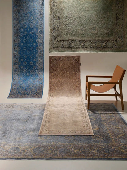 Blue vintage rug living room