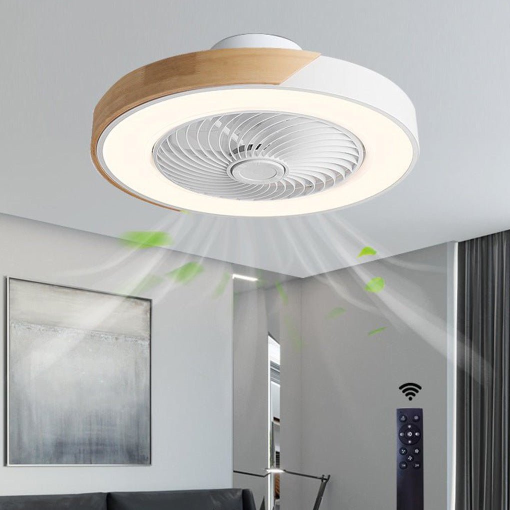 Modern Wood LED Ceiling Fan Light