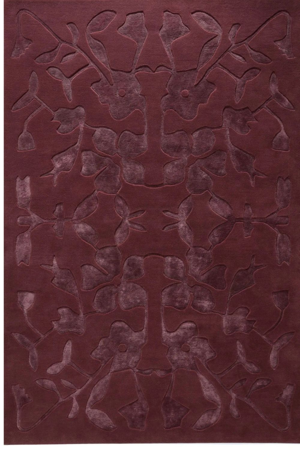 Bordeaux wool rug for living room elegant