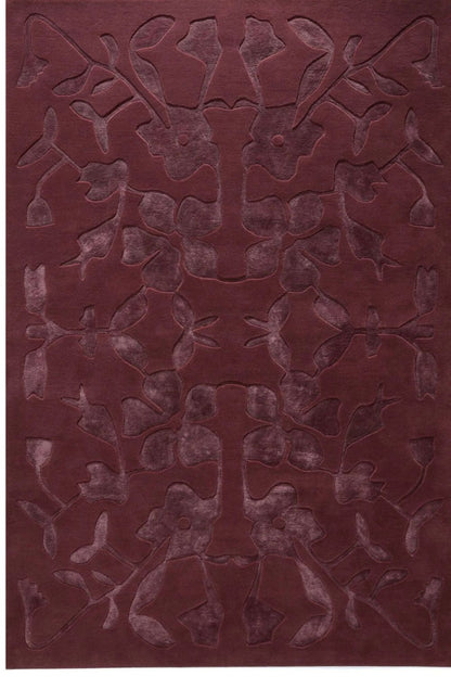 Bordeaux wool rug for living room elegant