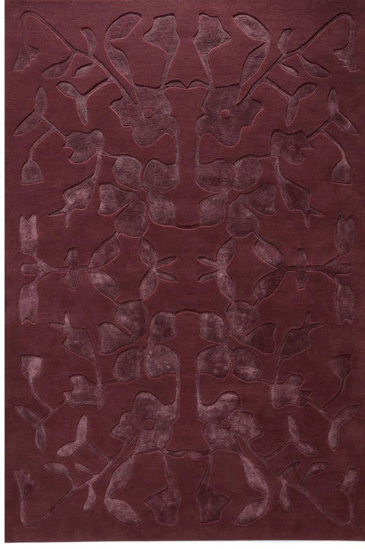 Bordeaux wool rug for living room elegant