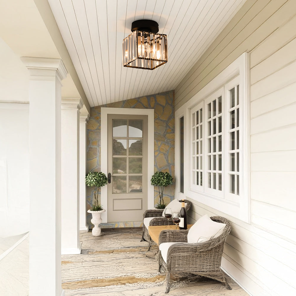 Sleek Black Hallway Ceiling Light