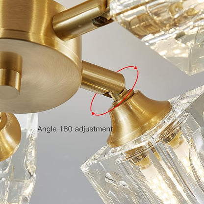 Crystal Drop Gold Bedroom Light
