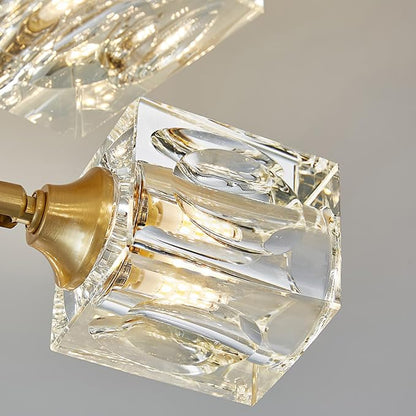 Crystal Drop Gold Bedroom Light