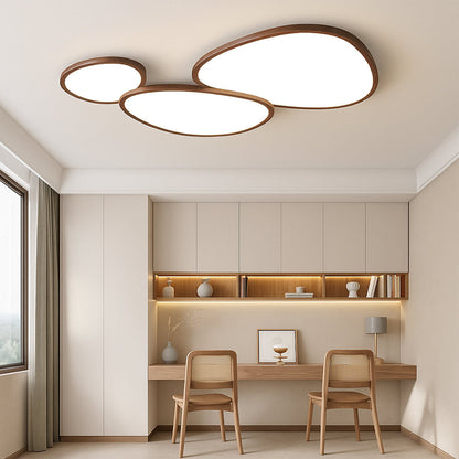 Ultra-flat ceiling light with wood look