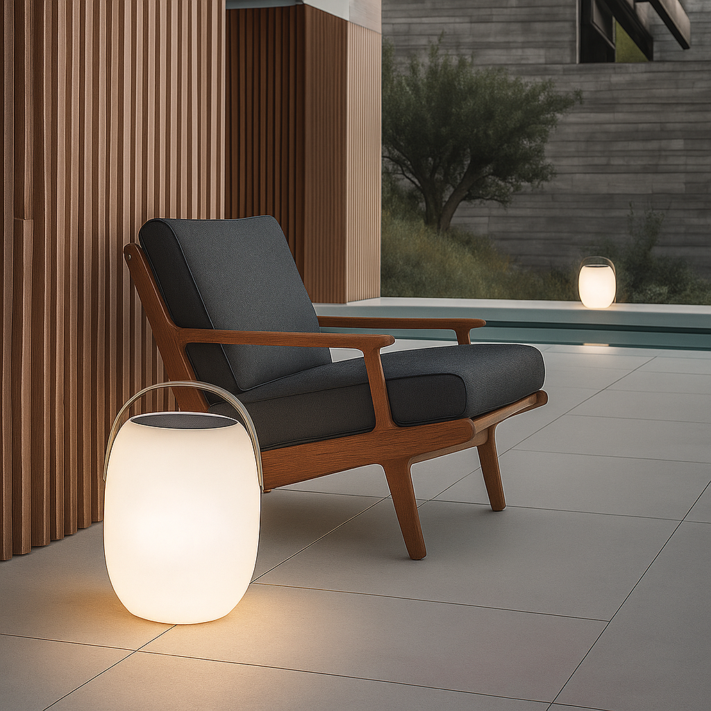 Portable solar light for patio