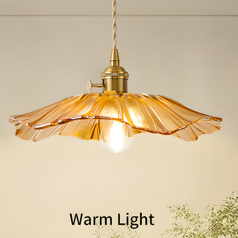 Retro Flower Glass Pendant Light