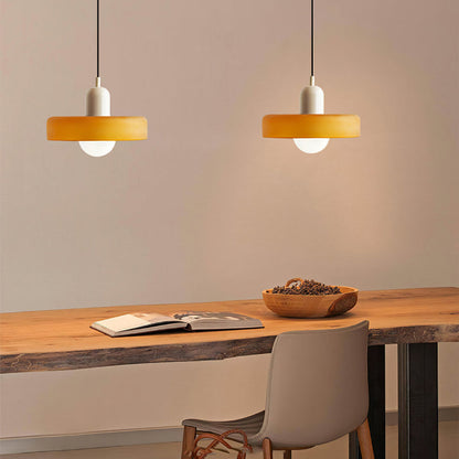 Colorful Glass Pendant Lamp in Art Deco Style