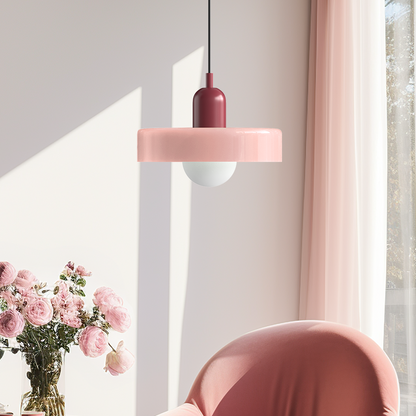 Colorful Glass Pendant Lamp in Art Deco Style