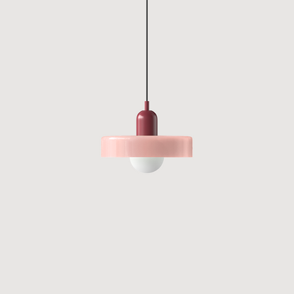 Colorful Glass Pendant Lamp in Art Deco Style
