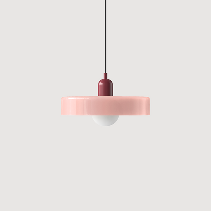 Colorful Glass Pendant Lamp in Art Deco Style