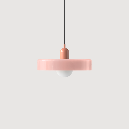 Colorful Glass Pendant Lamp in Art Deco Style