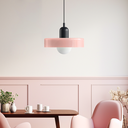 Colorful Glass Pendant Lamp in Art Deco Style