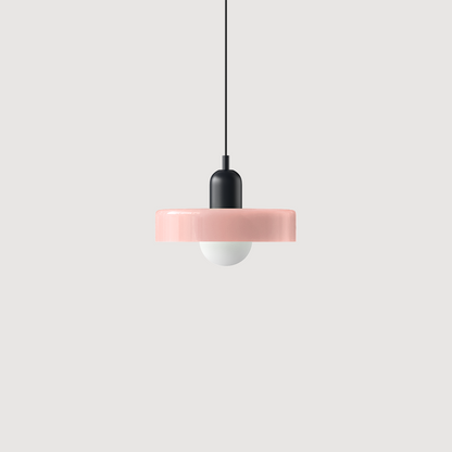 Colorful Glass Pendant Lamp in Art Deco Style