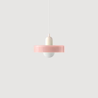 Colorful Glass Pendant Lamp in Art Deco Style