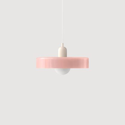Colorful Glass Pendant Lamp in Art Deco Style