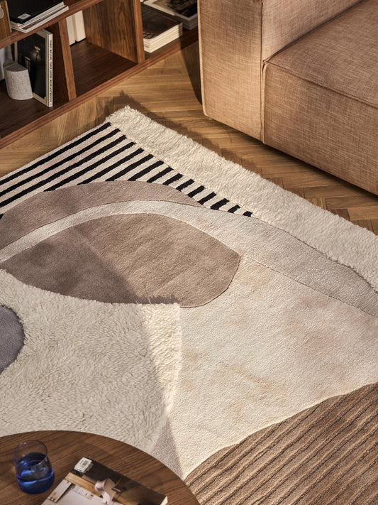 Elvara abstract wool viscose rug