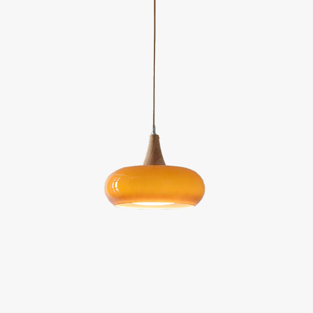 Modern Glass Wood Pendant Light