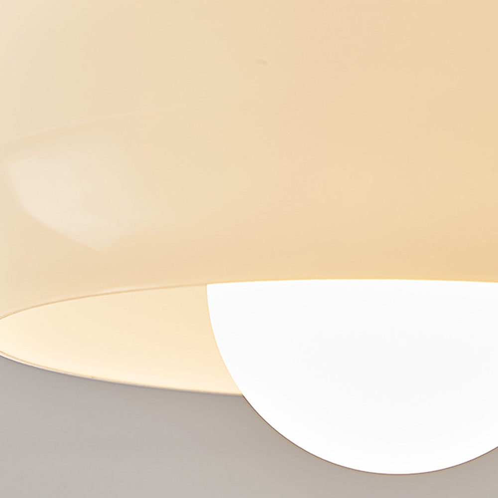 Classic Flush Cream Glass Ceiling Light