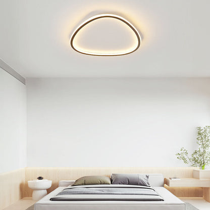 Nordic-Inspired Black Oval Flush Light