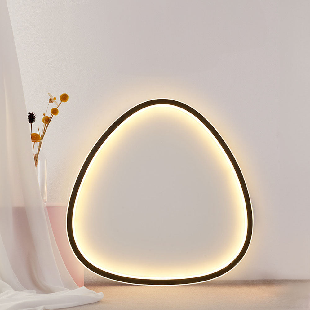 Nordic-Inspired Black Oval Flush Light