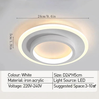 Round Metal & Acrylic Ceiling Light