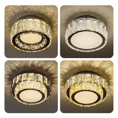 Crystal Halo Flush Ceiling Light