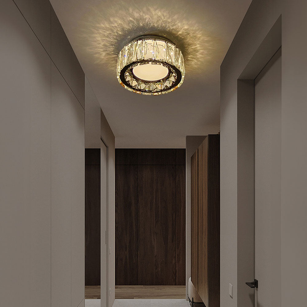 Crystal Halo Flush Ceiling Light
