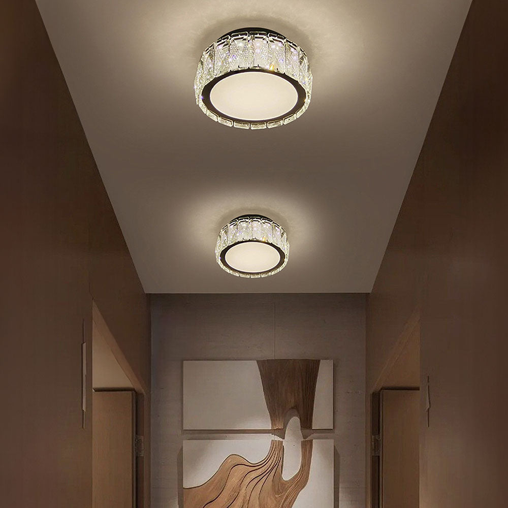 Crystal Halo Flush Ceiling Light