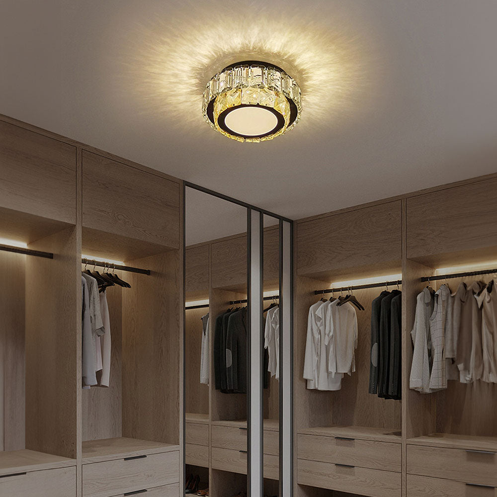 Crystal Halo Flush Ceiling Light