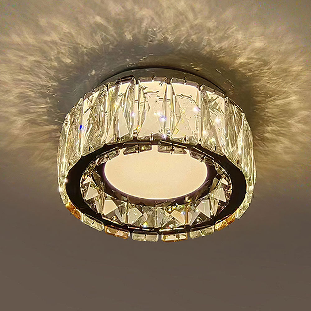 Crystal Halo Flush Ceiling Light