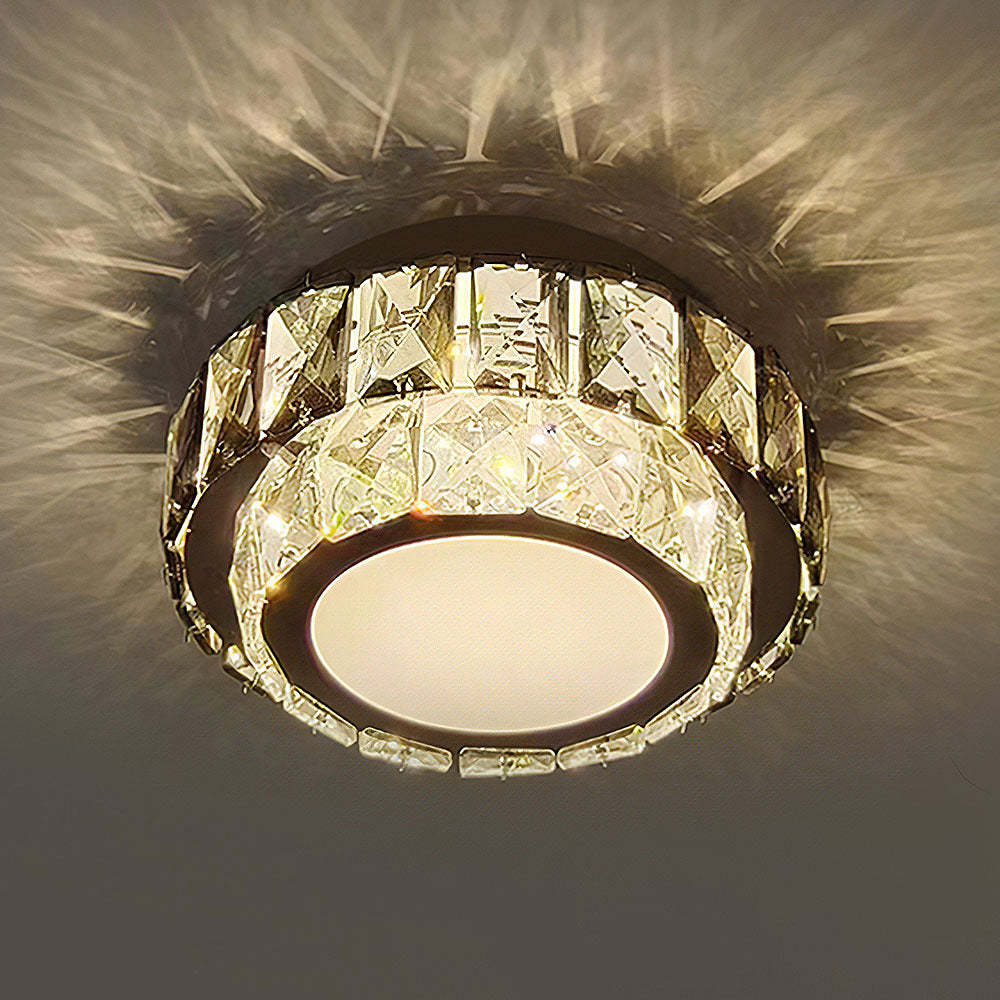 Crystal Halo Flush Ceiling Light