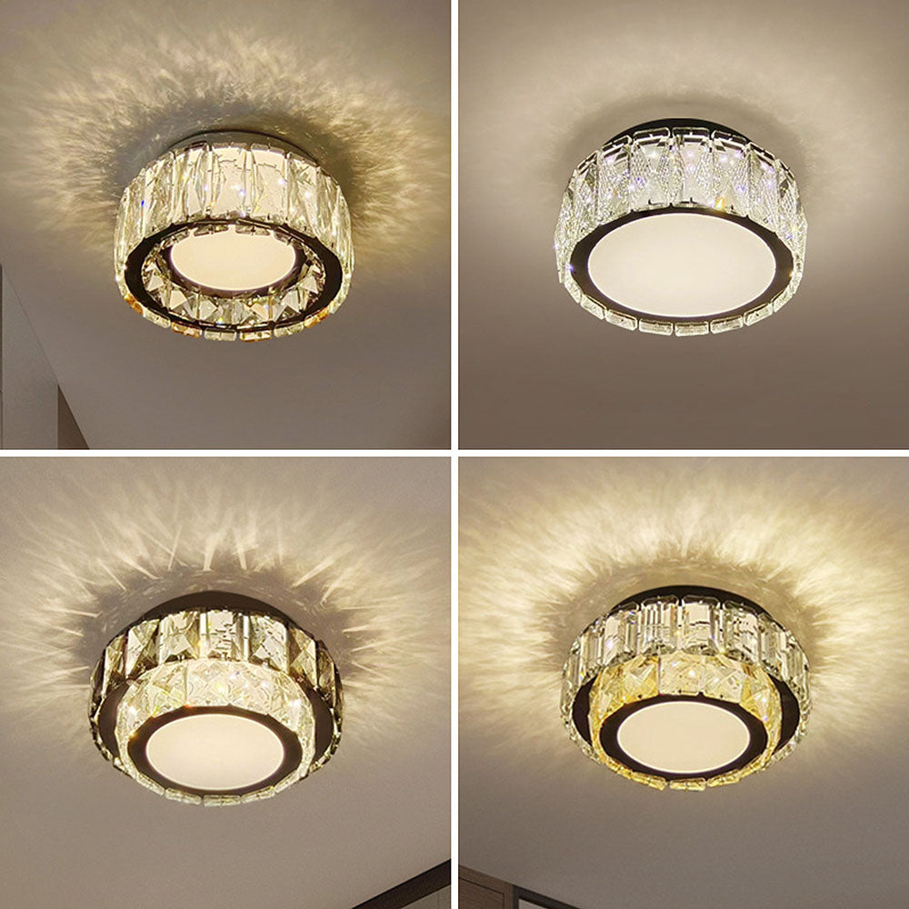 Crystal Halo Flush Ceiling Light